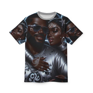 Romantic Cancer Couple Graphic Tee - Stylish Unisex Cut & Sew Top
