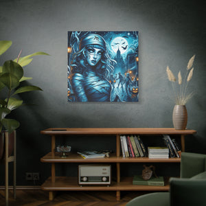 Mystical Mummy Canvas Art | Gothic Home Decor, Halloween Wall Art, Witchy Gift, Unique Art Print, Spooky Vibes, Mummy Themed Decor