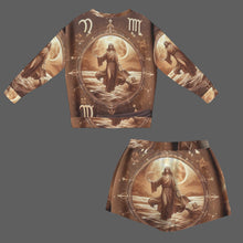 Load image into Gallery viewer, Designer (53) Virgo  Long Sleeve Fleece Sweatshirt &amp; Drawstring Shorts Set
