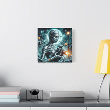 Load image into Gallery viewer, Spooky Mummy Canvas Art, Halloween Home Decor, Unique Wall Art, Horror Theme Decoration, Ghostly Photography Print
