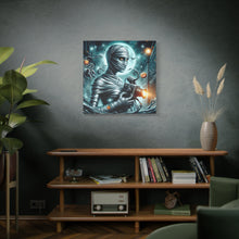 Load image into Gallery viewer, Spooky Mummy Canvas Art, Halloween Home Decor, Unique Wall Art, Horror Theme Decoration, Ghostly Photography Print
