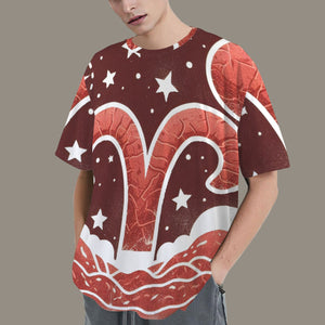 Aries Round Neck Loose T-Shirt
