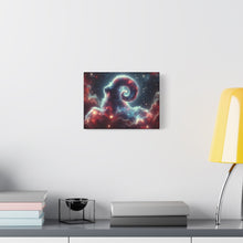 Load image into Gallery viewer, Celestial Ram Canvas Print, Astronomical Art for Home Decor, Unique Gift for Astrology Lovers, Cosmic Wall Art, Stretched Canvas

