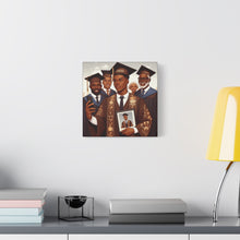 Load image into Gallery viewer, Graduation Celebration Canvas Art, Wall Decor for Graduates, Gift for Him, Family Celebration, Custom Canvas Print
