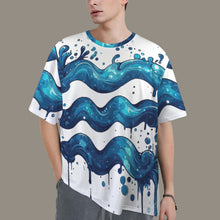 Load image into Gallery viewer, Aquarius Round Neck Loose T-Shirt (Inky Splatter)
