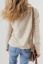 Load image into Gallery viewer, Beige Solid Textured Thumbhole Sleeve Top
