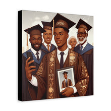 Load image into Gallery viewer, Graduation Celebration Canvas Art, Wall Decor for Graduates, Gift for Him, Family Celebration, Custom Canvas Print
