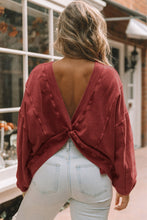 Load image into Gallery viewer, Rose Exposed Seam Twist Open Back Oversized Sweatshirt
