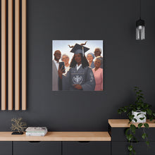 Load image into Gallery viewer, Graduation Celebration Canvas Print, Family Tribute Art, Graduation Gift, Wall Decor for Her, Customizable Artwork
