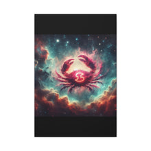 Load image into Gallery viewer, Galactic Crab Canvas Art Print, Home Decor, Zodiac Wall Art, Astrology Gift, Cosmic Crab Decor
