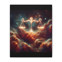 Load image into Gallery viewer, Celestial Libra Canvas Art, Zodiac Decor for Astrology Lovers, Modern Wall Art, Cosmic Balance Artwork, Gift for Libra Sign
