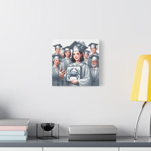 Load image into Gallery viewer, Graduation Canvas Art, Celebratory Wall Decor, Gift for Grads, Personalized Graduation Art, Unique Grad Gift
