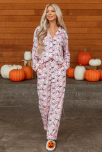 Load image into Gallery viewer, Pink Halloween Eve Haunted Honey Bat Print Pajama Set
