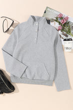 Load image into Gallery viewer, Laurel Green Textured Knit Buttoned Kangaroo Pocket Sweatshirt
