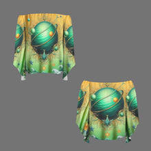 Load image into Gallery viewer, Pisces Off Shoulder Trumpet Sleeve Blouse
