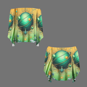 Pisces Off Shoulder Trumpet Sleeve Blouse