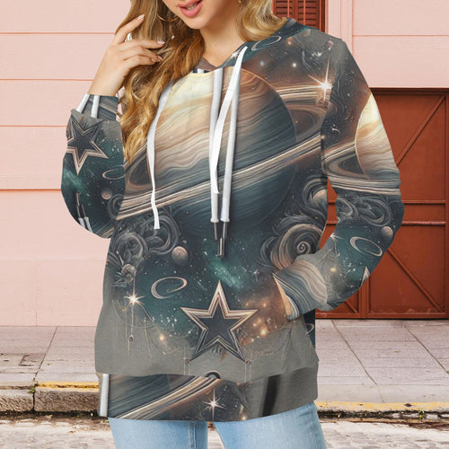 Design 347062616 Capricorn Women's Drawstring Pocket Hoodie