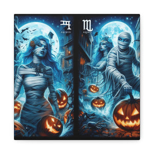 Aquarius Halloween Canvas Wall Art, Spooky Decor, Unique Gift, Home Decoration, Witch Theme Art, Perfect for Fall, Mysterious Vibe