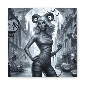 Canvas Print - Halloween Capricorn Astrology Mummy