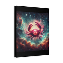 Load image into Gallery viewer, Galactic Crab Canvas Art Print, Home Decor, Zodiac Wall Art, Astrology Gift, Cosmic Crab Decor
