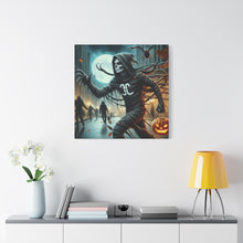 Load image into Gallery viewer, Spooky Halloween Wall Art Canvas, Creepy Decor for Haunted Houses, Trick or Treat Wall Hanging, Frightening Artwork, Seasonal Home Decor
