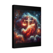 Load image into Gallery viewer, Cosmic Balance Canvas Wall Art - Celestial Decor, Zodiac Gift, Space Wall Art, Libra Astrology, Home Aesthetic
