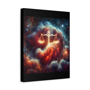 Cosmic Balance Canvas Wall Art - Celestial Decor, Zodiac Gift, Space Wall Art, Libra Astrology, Home Aesthetic