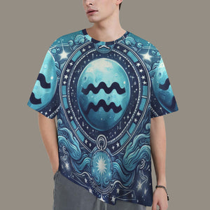 Aquarius Round Neck Loose T-Shirt