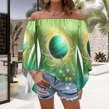 Load image into Gallery viewer, Design 866160208 Pisces Off Shoulder Trumpet Sleeve Blouse
