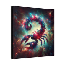 Load image into Gallery viewer, Astrological Scorpion Canvas Art Print, Zodiac Wall Decor, Astrology Gift, Cosmic Home Decor, Celestial Artwork
