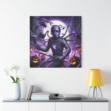 Load image into Gallery viewer, Ninja Halloween Wall Art, Frightening Home Decor, Glow-in-the-Dark Canvas
