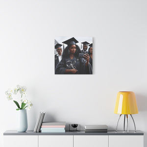 Graduation Canvas Art, Personalized Graduate Gift, Wall Decor, Black Girl Graduation, College Graduate, Inspirational Home Decor
