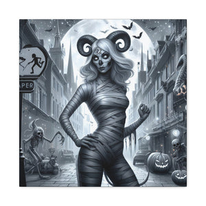 Canvas Print - Halloween Capricorn Astrology Mummy