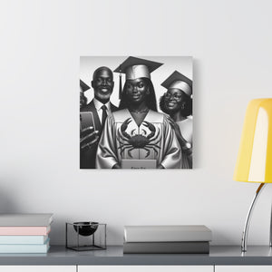 Graduation Family Canvas Art, Graduation Gift, Wall Decor, Education Celebration, Black History Month, Motivational Art