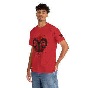 Aries Heart Tee, Unisex Heavy Cotton T-Shirt, Astrology Gift, Birthday Present, Graphic Tee, Casual Wear, Unique Design