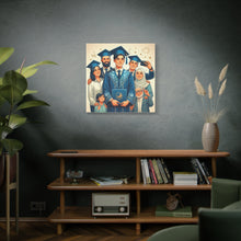 Load image into Gallery viewer, Graduation Celebration Stretched Canvas, Custom Wall Art, Gift for Graduates, Family Home Decor, Art for Special Occasions

