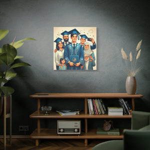 Graduation Celebration Stretched Canvas, Custom Wall Art, Gift for Graduates, Family Home Decor, Art for Special Occasions