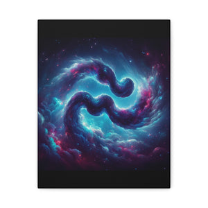 Galactic Aquarius Canvas Art Print, Cosmic Wall Decor, Nebula Artwork, Home Office Decor, Space Themed Gift