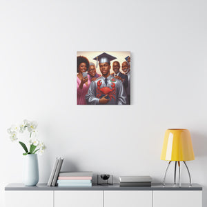 Graduation Celebration Canvas Art, Family Portrait, Graduation Gift, Wall Decor, Home Decoration, College Graduation