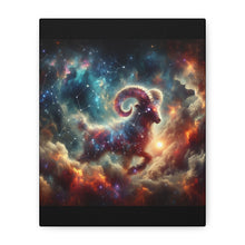 Load image into Gallery viewer, Celestial Aries Ram Canvas Art, Zodiac Decor, Astrological Wall Art, Gift for Astrology Lovers, Cosmic Home Decor, Unique Art Piece
