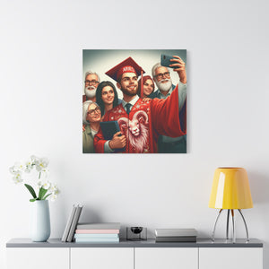 Custom Graduation Canvas Print, Family Portrait Wall Art, Celebrate Achievements, Perfect Gift for Graduates, Aries Zodiac Decor