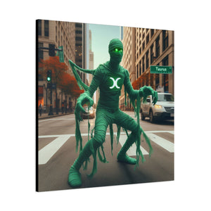 Canvas Print - Halloween Taurus Astrology Mummy
