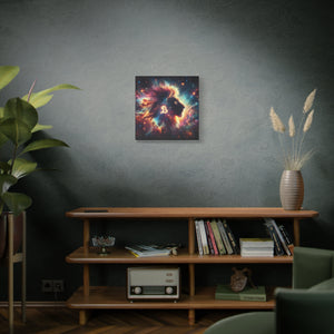 Cosmic Lion Art Canvas Print, Zodiac Wall Art, Leo Decor, Celestial Home Decor, Astrology Gift, Vibrant Galaxy Art