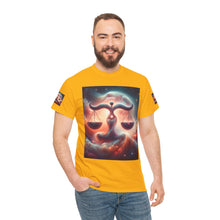 Load image into Gallery viewer, Cosmic Libra Justice Tee, Celestial Balance Shirt, Astrology Themed T-Shirt, Gift for Science Lovers, Unisex Heavy Cotton Tee
