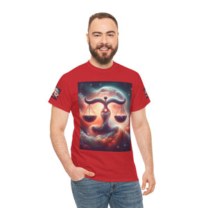 Cosmic Libra Justice Tee, Celestial Balance Shirt, Astrology Themed T-Shirt, Gift for Science Lovers, Unisex Heavy Cotton Tee