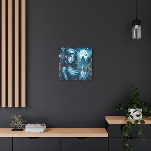 Mystical Mummy Canvas Art | Gothic Home Decor, Halloween Wall Art, Witchy Gift, Unique Art Print, Spooky Vibes, Mummy Themed Decor