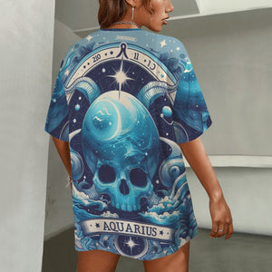 Aquarius (2) Round Neck Loose T-Shirt