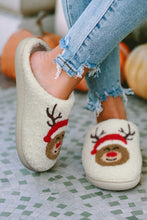 Load image into Gallery viewer, White Christmas Deer Home Indoor Plush Slippers
