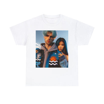 Unisex Aquarius Couple (2) Heavy Cotton Tee