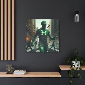 Glow-in-the-Dark Pisces Canvas Art, Zodiac Decor, Astrology Wall Art, Gift for Him/Her, Unique Home Decor, Mystic Vibe